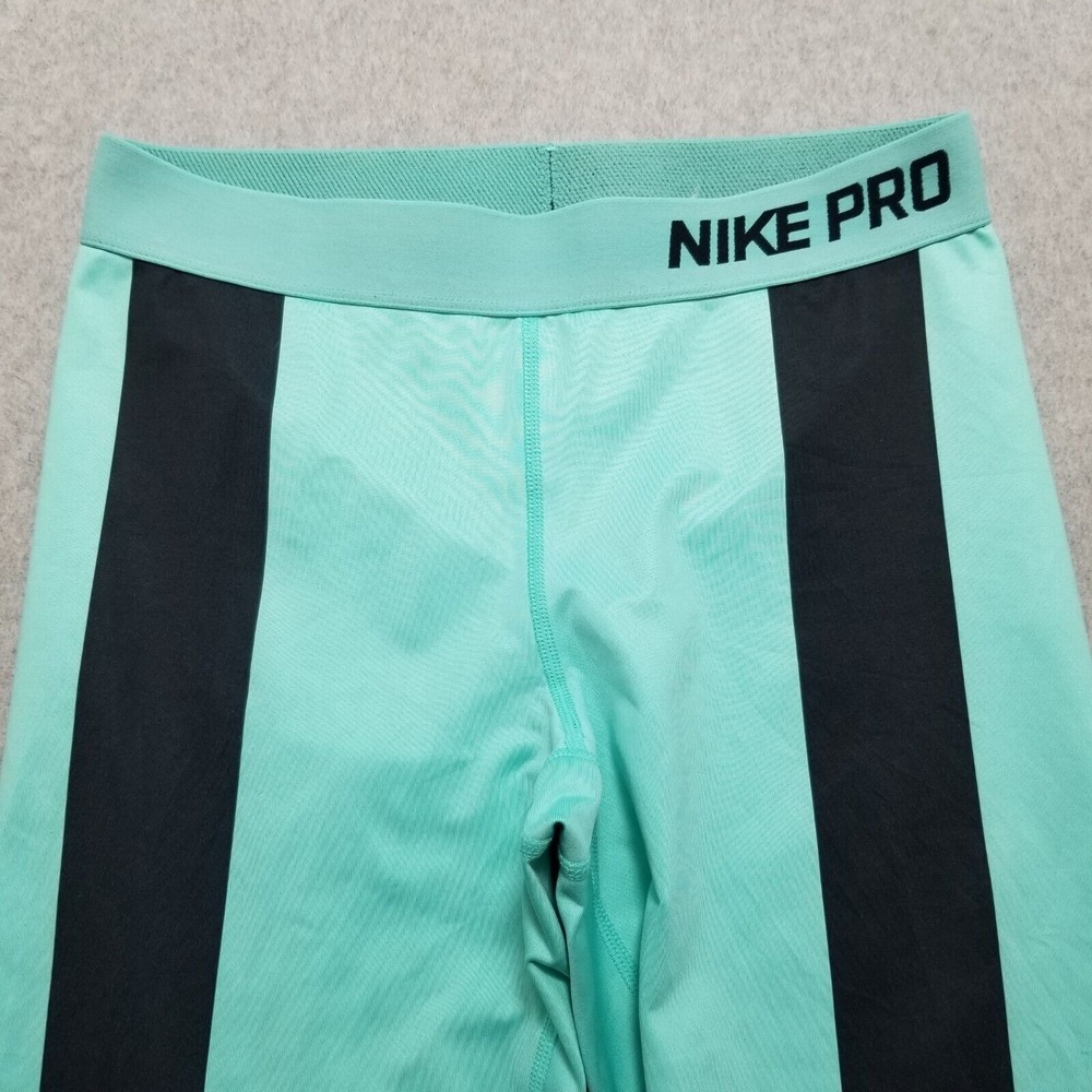 Nike Pro Sweatpants Womens Medium Green Elastic Dri Fit Cyan - Picture 4 of 10